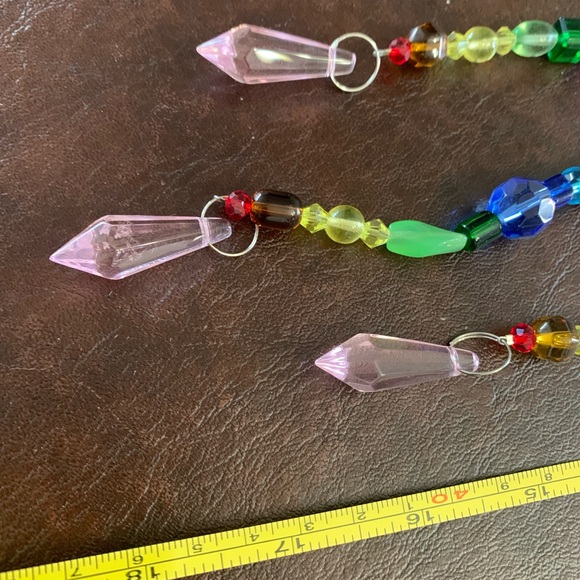 Colorful Handmade Beaded Crescent Moon Sun Catcher - Picture 11 of 12